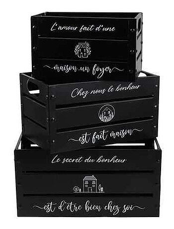 Lot de 3 caisses métal décorées