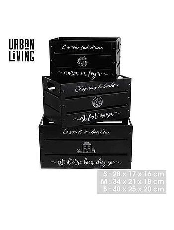 Lot de 3 caisses métal décorées