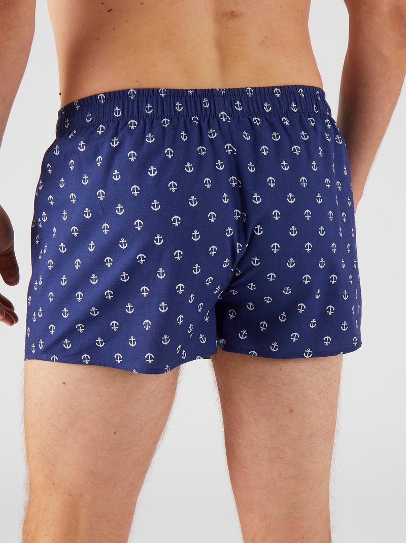 Lot de 3 caleçons ouverts pur coton - Damart Bleu - Kiabi