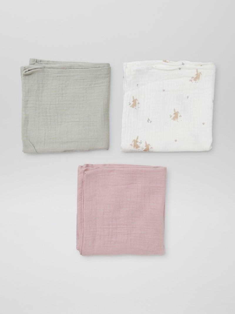 Lot de 3 changes imprimés Blanc/kaki - Kiabi
