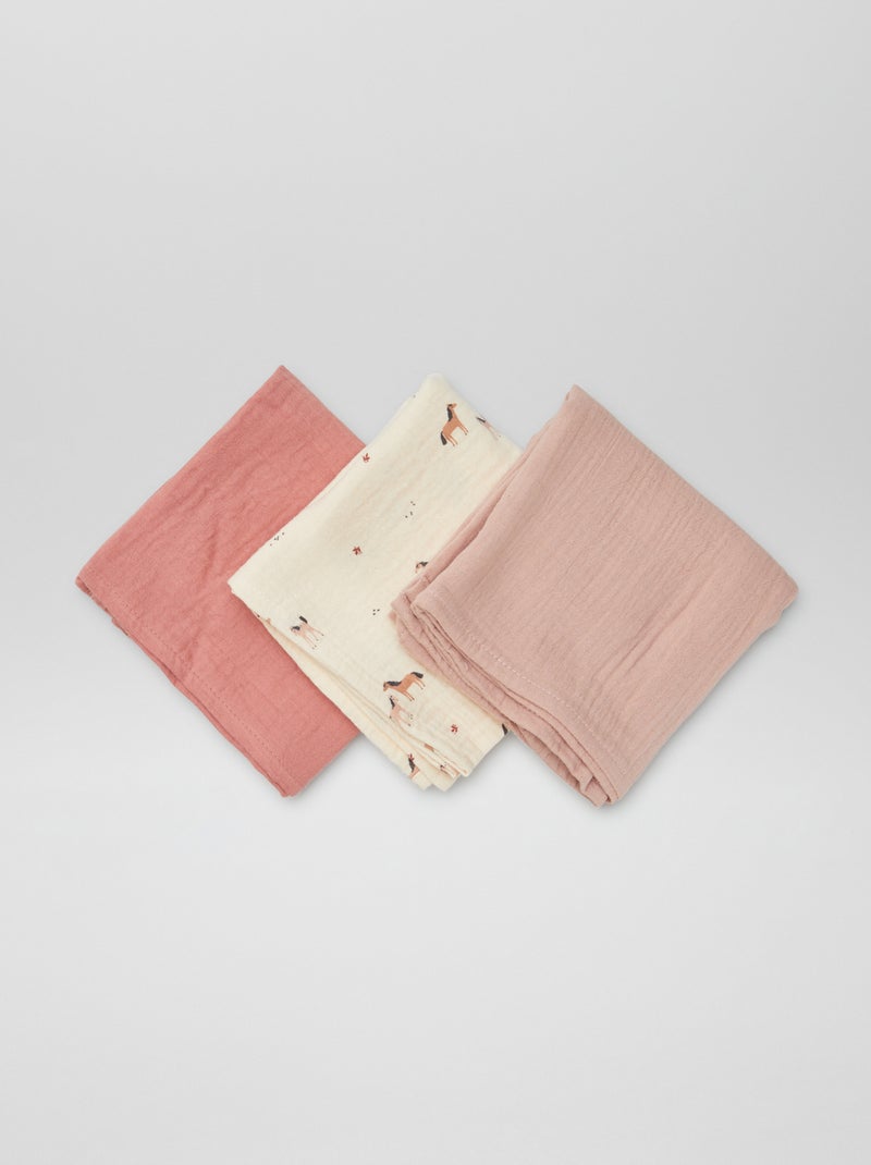 Lot de 3 changes imprimés Rose/beige - Kiabi