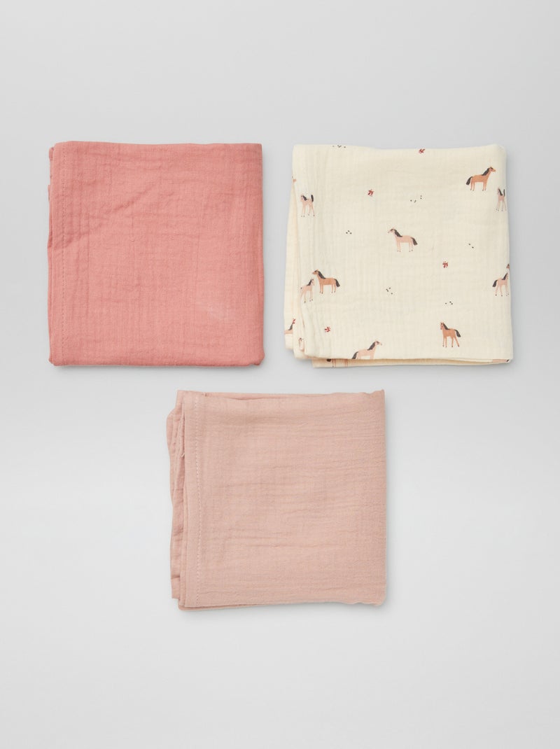 Lot de 3 changes imprimés Rose/beige - Kiabi