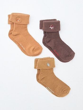 Lot de 3 chaussettes avec détail brodé