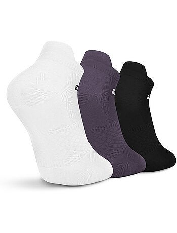 Lot de 3 chaussettes basses de sport fitness homme et femme trim lavander