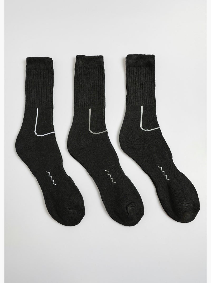 Lot de 3 Chaussettes bicolores bouclettes - AFIBEL Noir - Kiabi