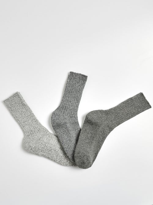 Lot de 3 Chaussettes chaudes avec laine - Kiabi Lot de 3 Chaussettes chaudes avec laine - Kiabi