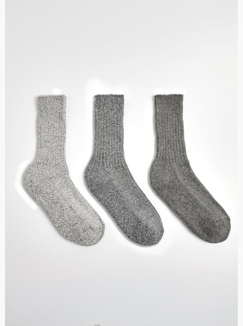 Lot de 3 Chaussettes chaudes avec laine - Kiabi Lot de 3 Chaussettes chaudes avec laine - Kiabi