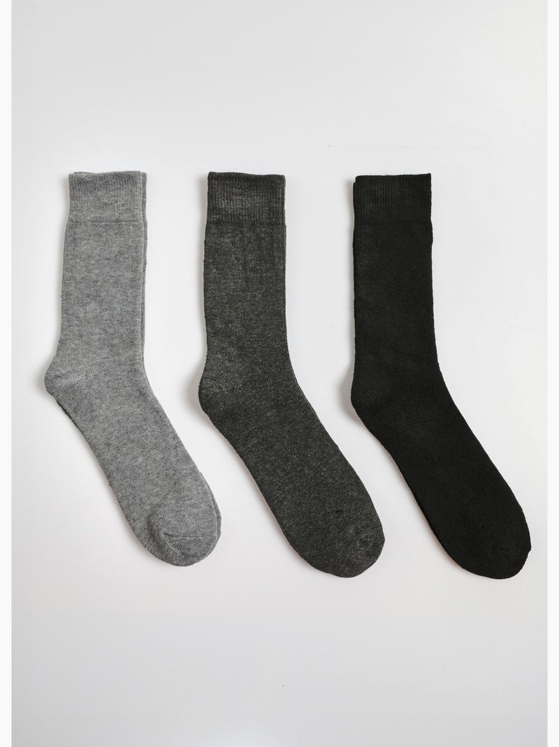 Lot de 3 Chaussettes chaudes Noir - Kiabi
