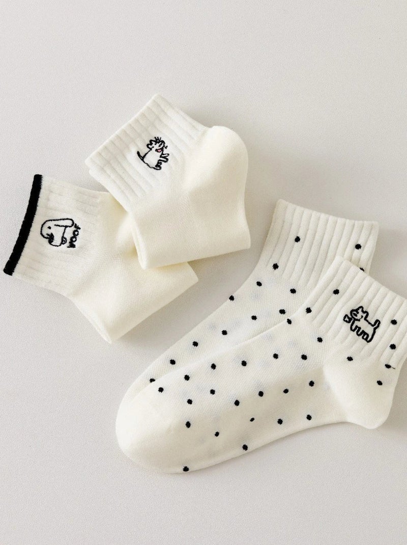 Lot de 3 Chaussettes Chien Noir & Blanc Blanc - Kiabi