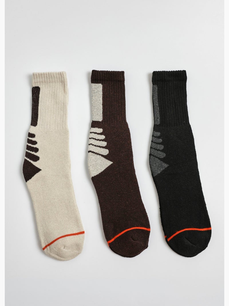 Lot de 3 Chaussettes confort de randonnée - AFIBEL Beige - Kiabi