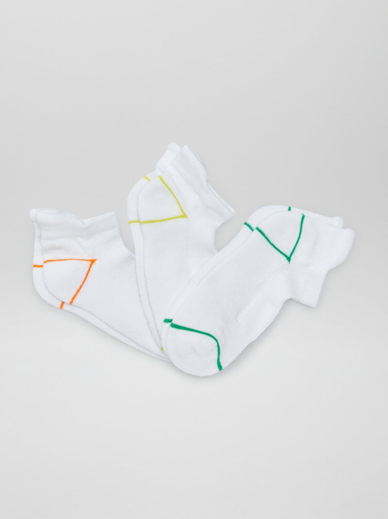Lot de 3 chaussettes de sport invisibles Blanc - Kiabi