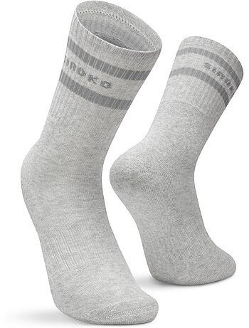 Lot de 3 chaussettes de sport mi-mollet fitness homme et femme sidekick slate