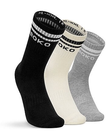 Lot de 3 chaussettes de sport mi-mollet fitness homme et femme tribe