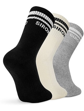 Lot de 3 chaussettes de sport mi-mollet fitness homme et femme tribe