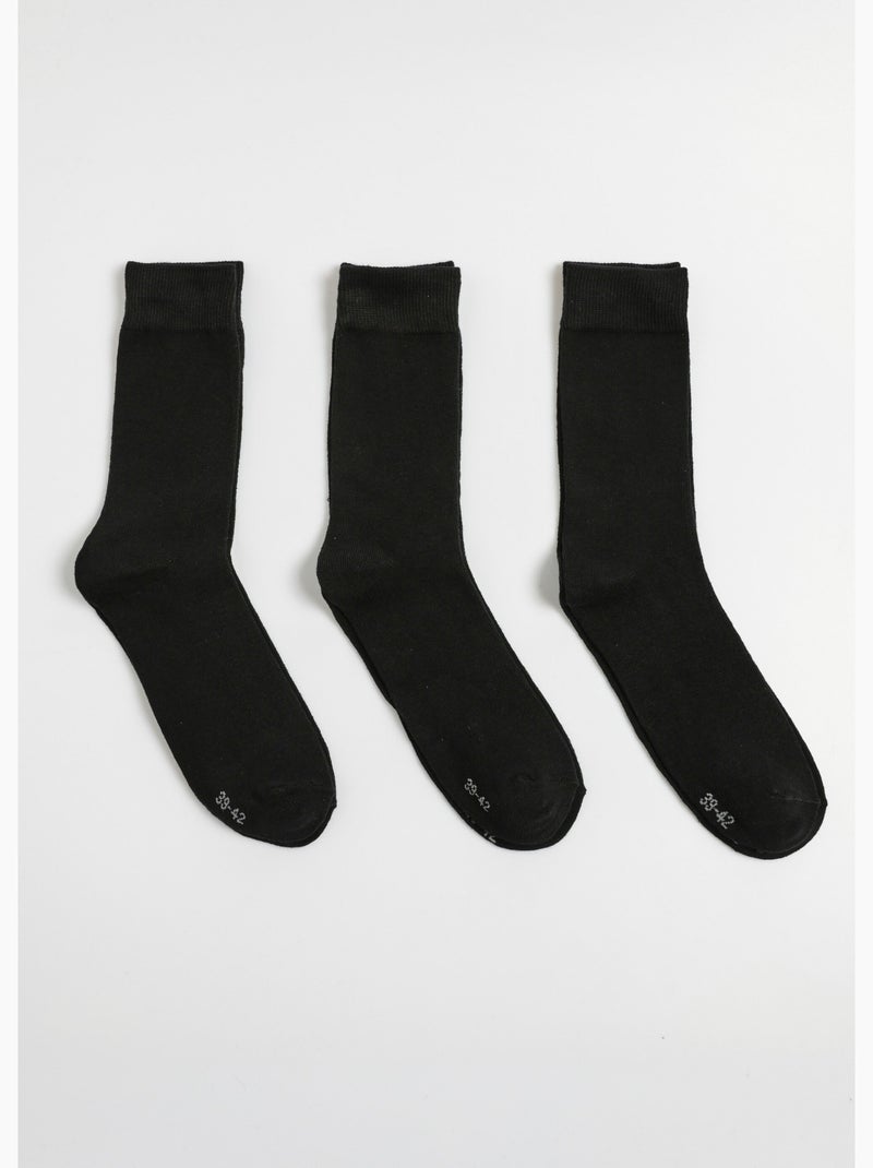 Lot de 3 Chaussettes, essentiels Noir - Kiabi