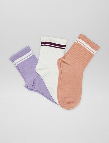 Lot de 3 chaussettes fantaisies de type sport