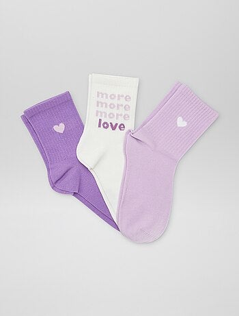 Lot de 3 chaussettes fantaisies de type sport