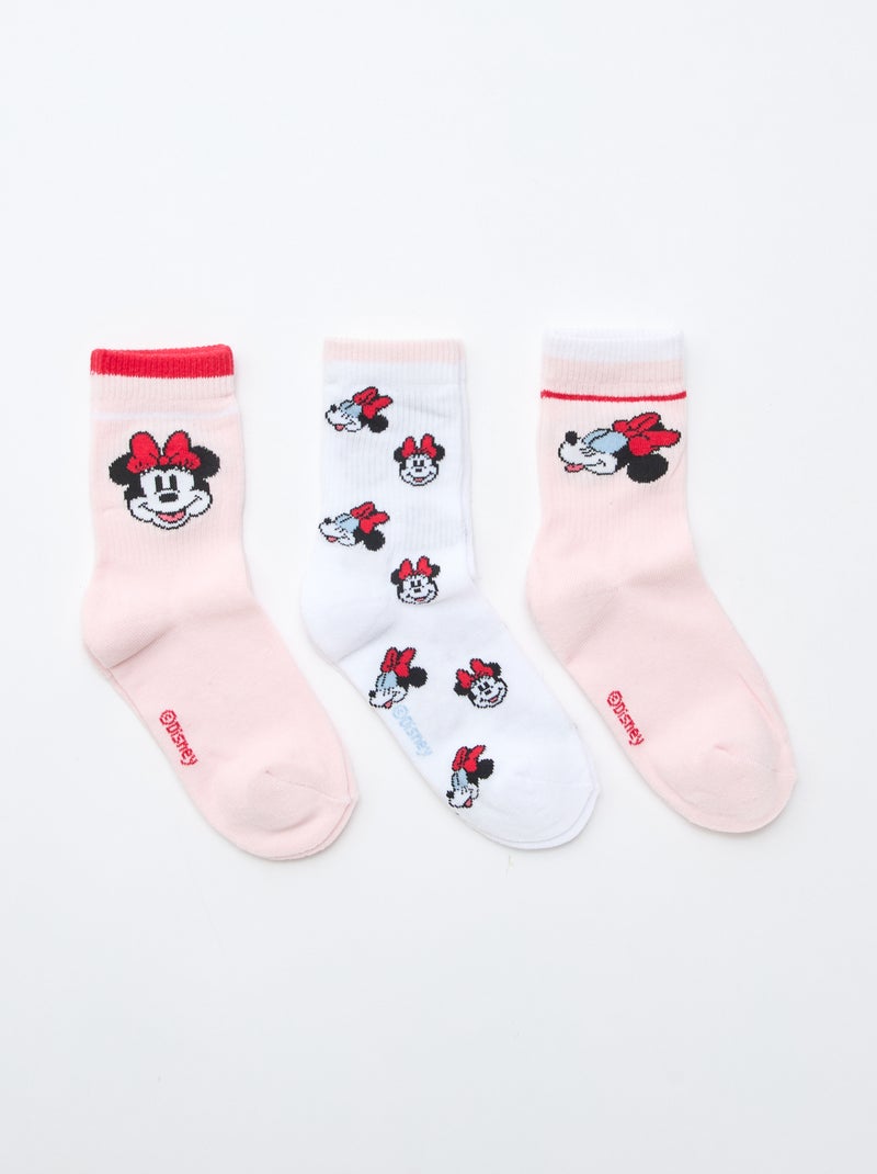 Lot de 3 chaussettes fantaisies 'Minnie' Rose - Kiabi