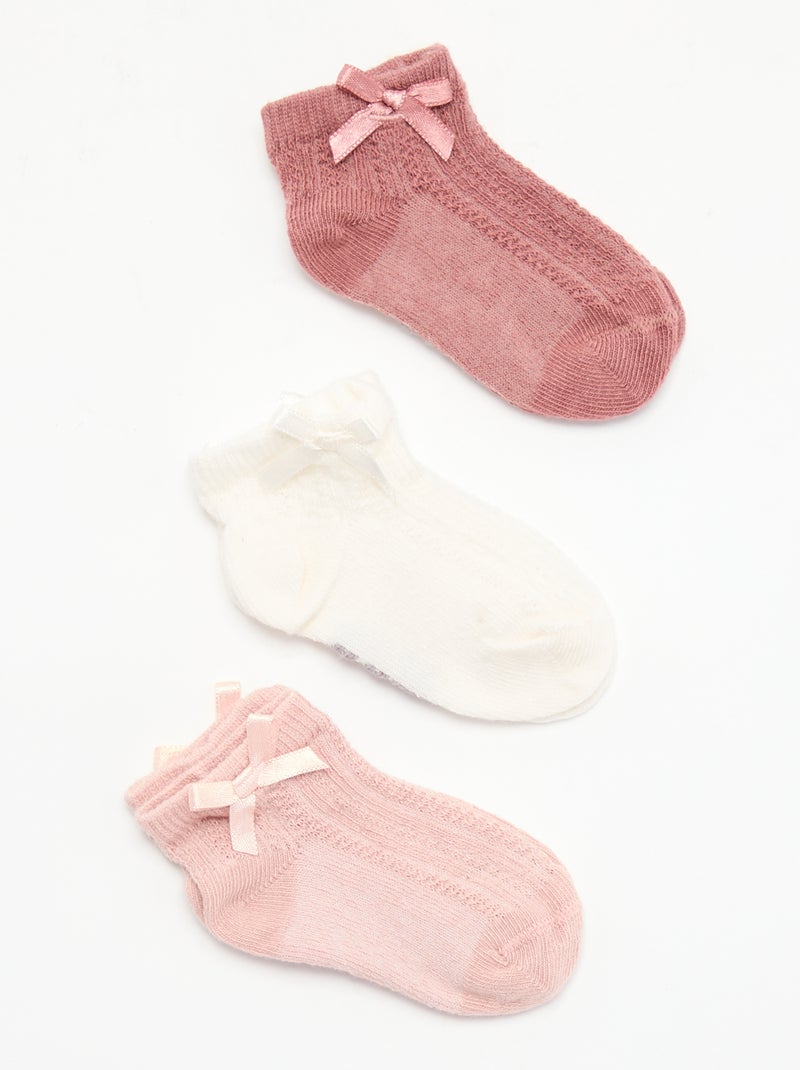 Lot de 3 chaussettes fantaisies Rose - Kiabi