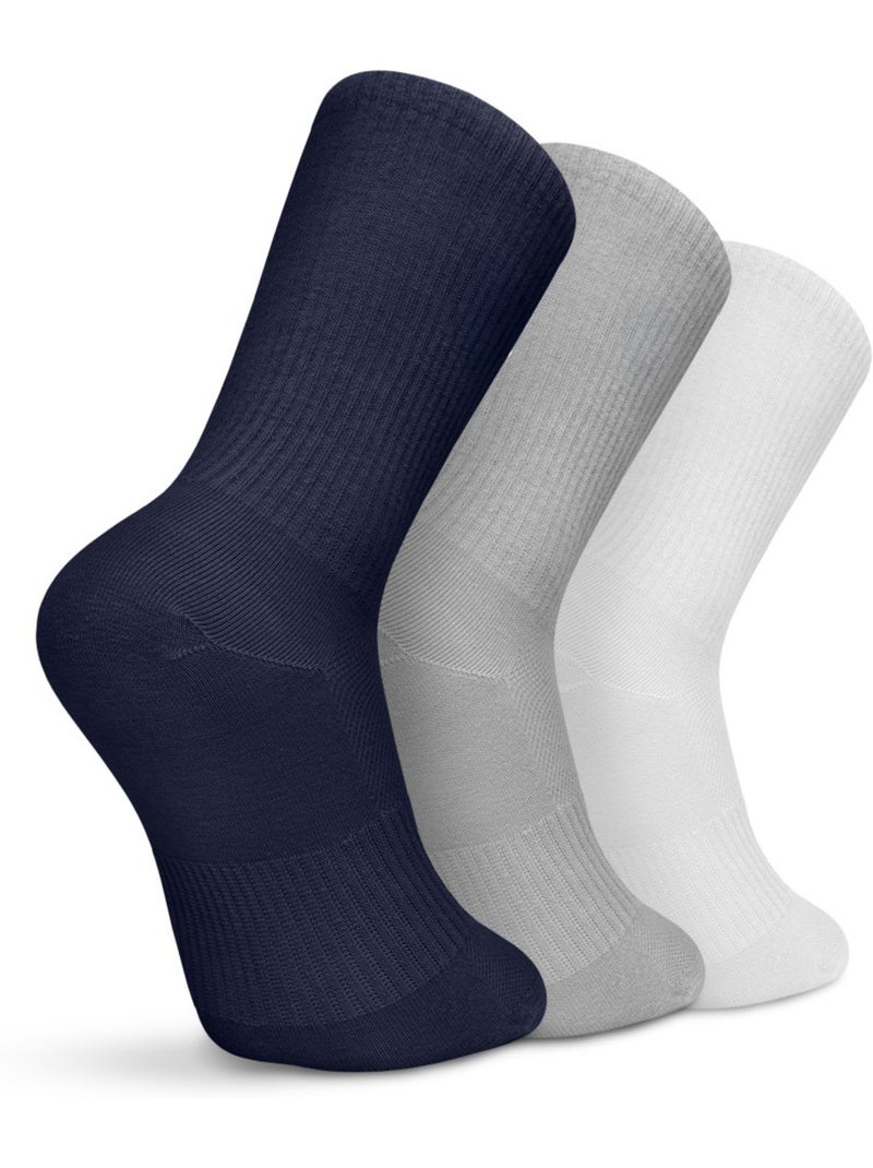 Lot de 3 chaussettes golf mi-mollet coton bio golf homme et femme echo Blanc - Kiabi