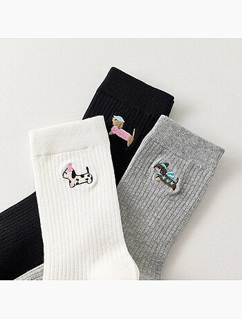 Lot de 3 Chaussettes Hautes Chien Saucisse