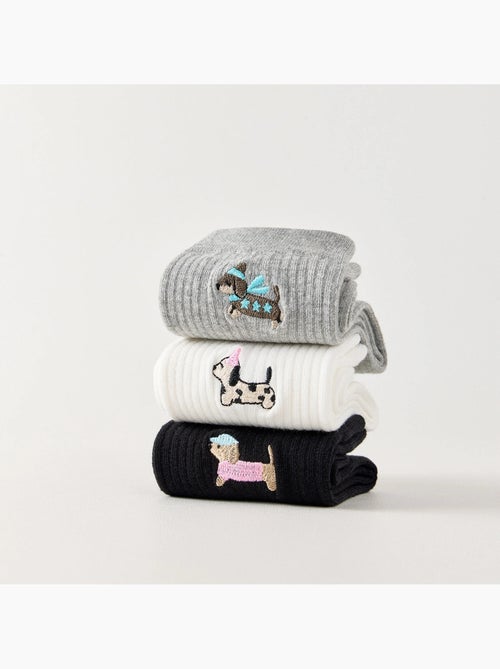 Lot de 3 Chaussettes Hautes Chien Saucisse - Kiabi