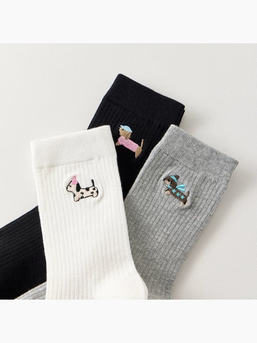 Lot de 3 Chaussettes Hautes Chien Saucisse - Kiabi