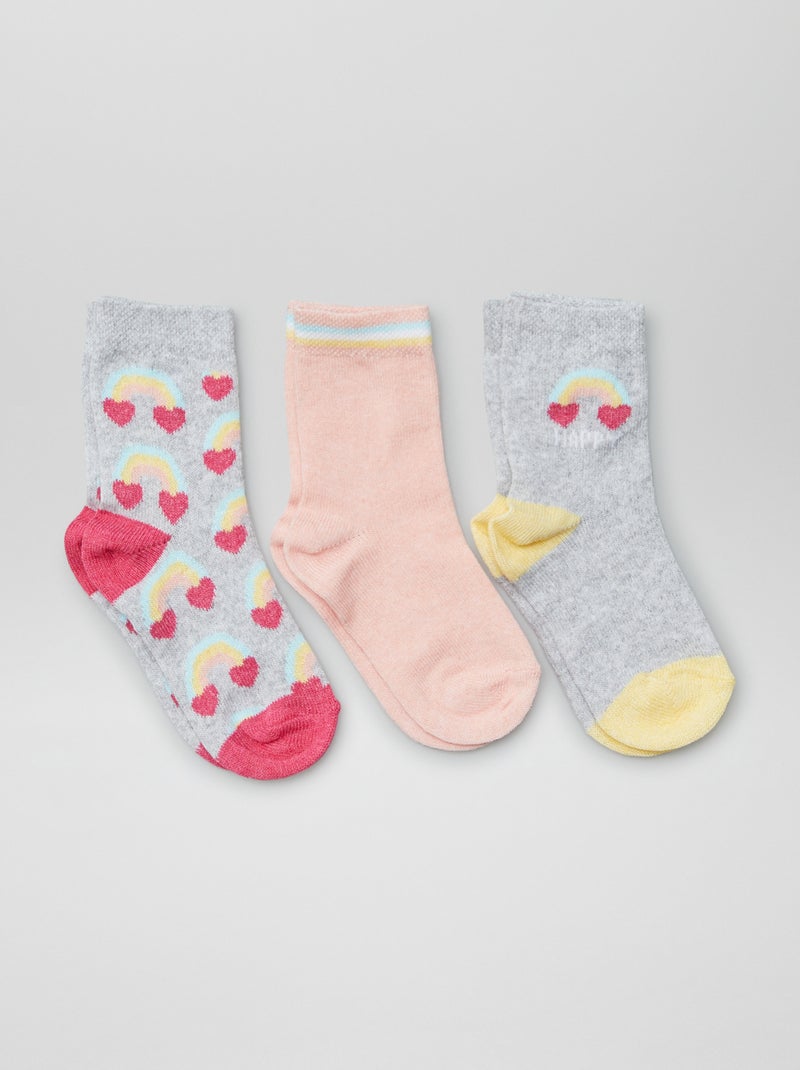Lot de 3 chaussettes hautes GRIS - Kiabi