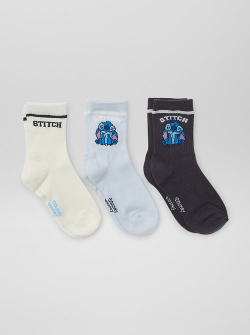 Lot de 3 chaussettes hautes 'Stitch' - Kiabi