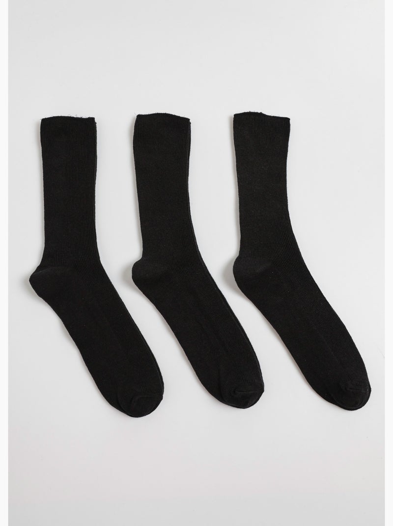 Lot de 3 Chaussettes jambes sensibles, assorties - AFIBEL Noir - Kiabi