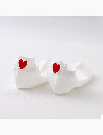 Lot de 3 Chaussettes Languette Coeur Rouge