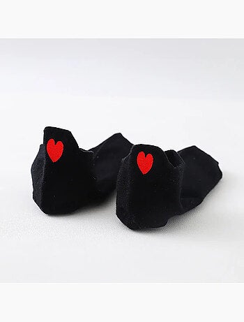 Lot de 3 Chaussettes Languette Coeur Rouge