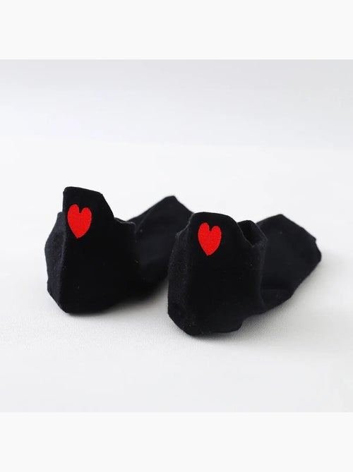 Lot de 3 Chaussettes Languette Coeur Rouge - Kiabi