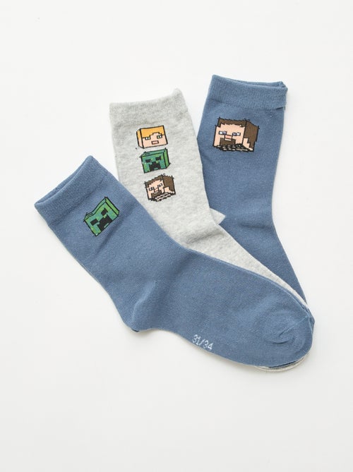 Lot de 3 chaussettes mi-hautes 'Minecraft' - Kiabi