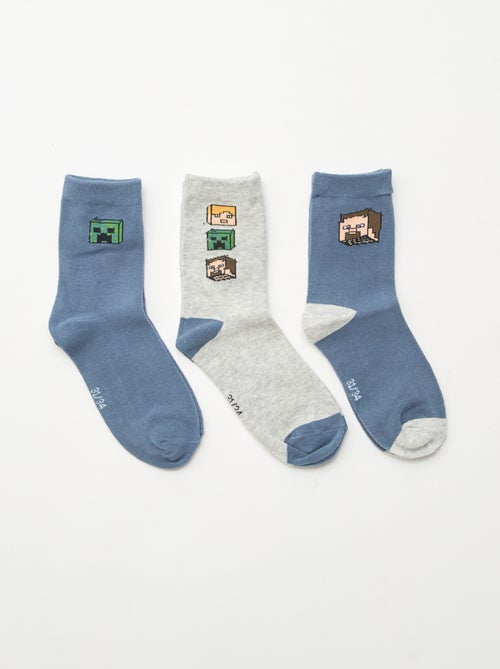 Lot de 3 chaussettes mi-hautes 'Minecraft' - Kiabi