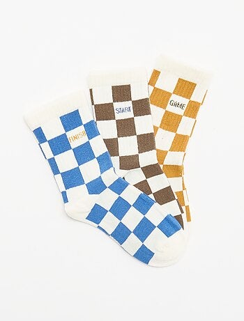 Lot de 3 chaussettes montantes fantaisie