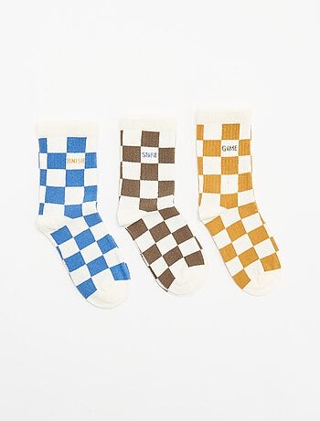 Lot de 3 chaussettes montantes fantaisie