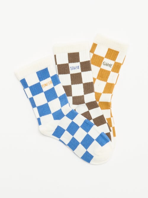Lot de 3 chaussettes montantes fantaisie - Kiabi Lot de 3 chaussettes montantes fantaisie - Kiabi