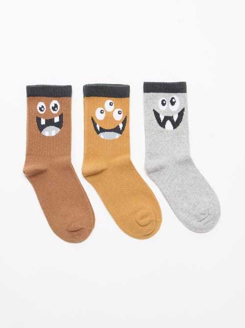 Lot de 3 chaussettes montantes 'monstre' - Kiabi Lot de 3 chaussettes montantes 'monstre' - Kiabi
