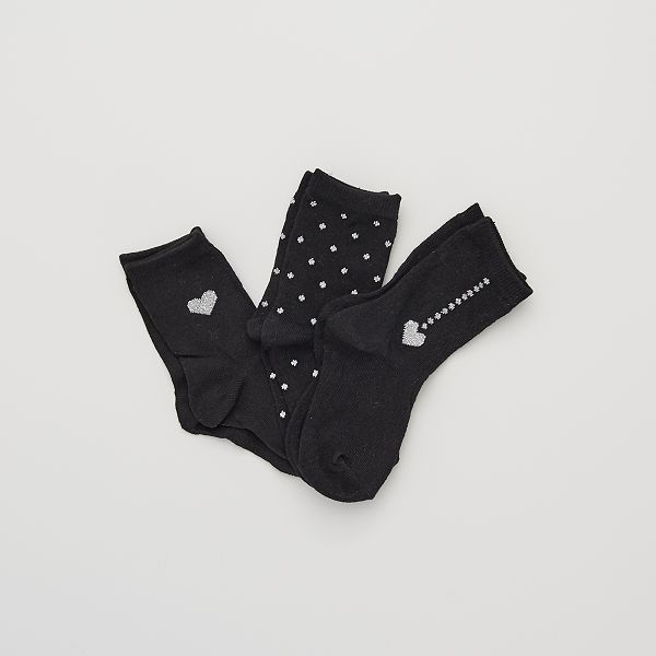 Lot De 3 Chaussettes Bebe Fille Noir Kiabi 4 00