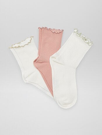 Lot de 3 chaussettes ondulées