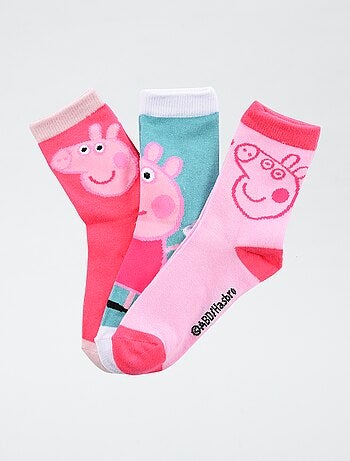 Lot de 3 chaussettes 'Peppa pig' en coton