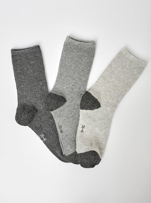 Lot de 3 Chaussettes pointes et talons fantaisie - AFIBEL - Kiabi