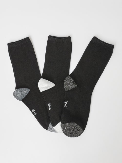 Lot de 3 Chaussettes pointes et talons fantaisie - AFIBEL - Kiabi
