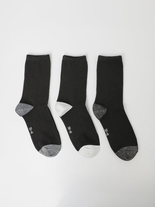 Lot de 3 Chaussettes pointes et talons fantaisie - AFIBEL - Kiabi
