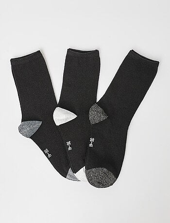 Lot de 3 Chaussettes pointes et talons fantaisie