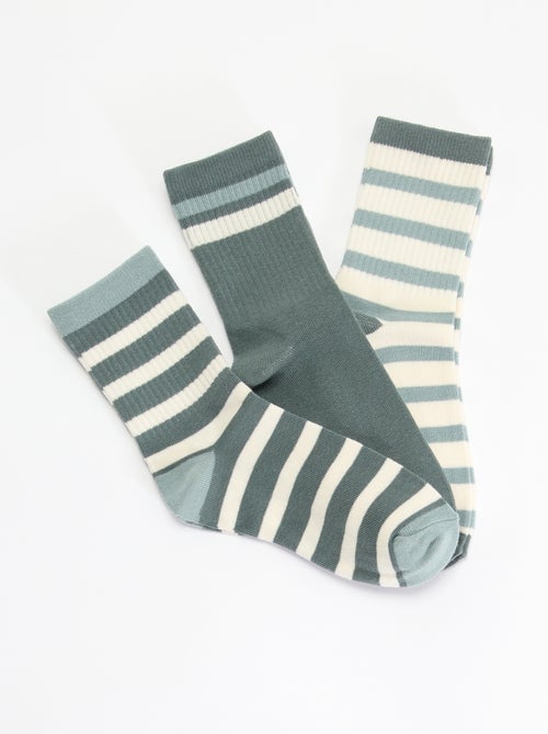 Lot de 3 chaussettes rayées - Kiabi