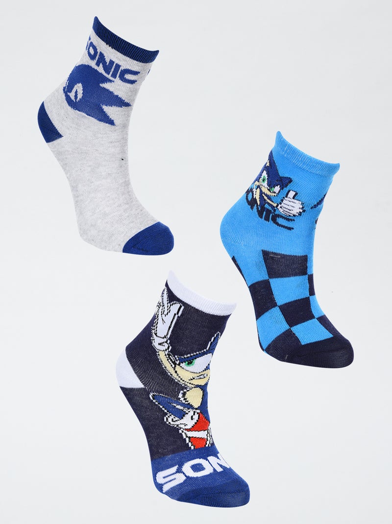 Lot de 3 chaussettes 'Sonic' GRIS - Kiabi