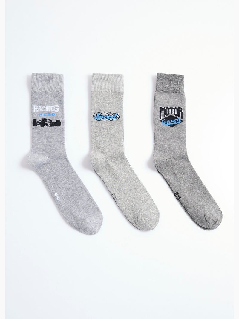 Lot de 3  Chaussettes sports mécaniques - AFIBEL Gris - Kiabi