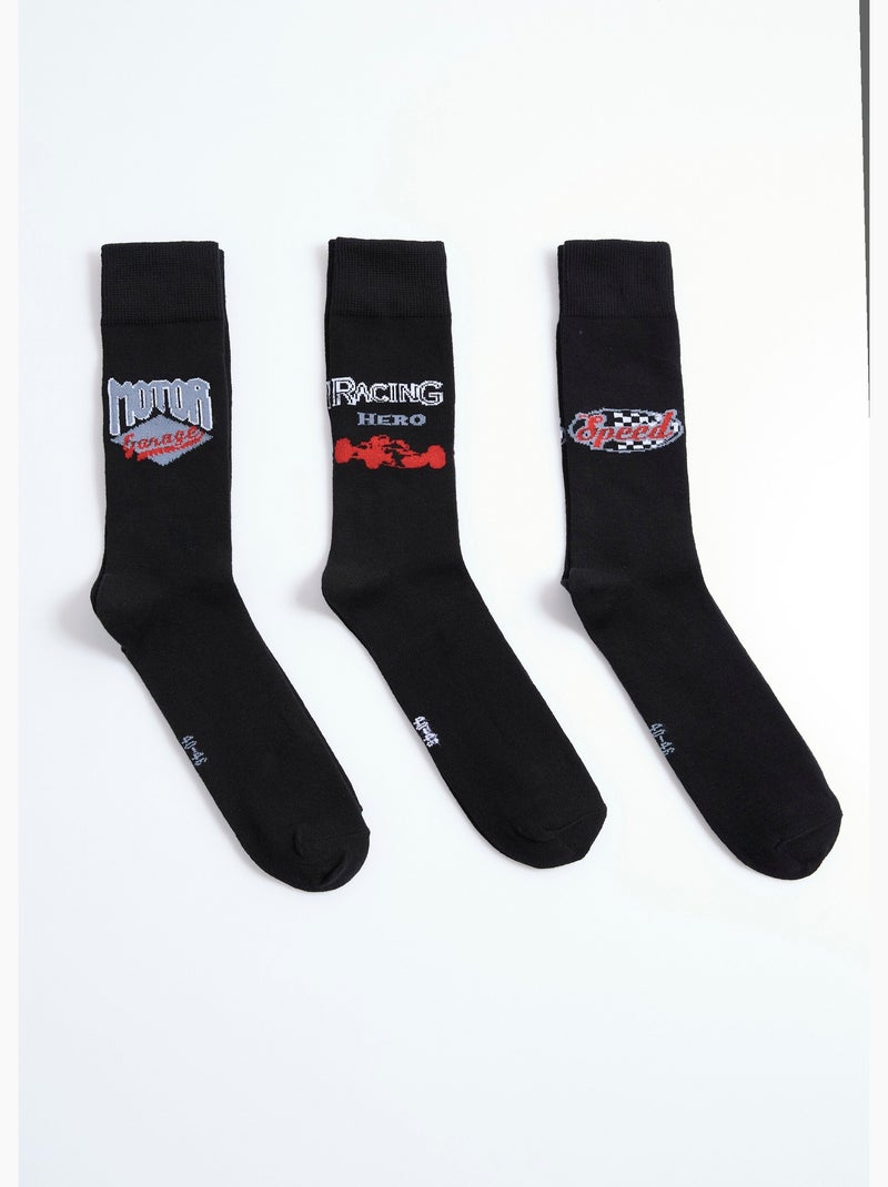 Lot de 3  Chaussettes sports mécaniques - AFIBEL Noir - Kiabi